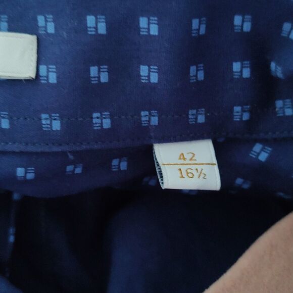 Arrow navy button down dress shirt sz 16.5 (42) - Picture 6 of 6